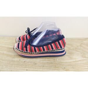 Tory Burch Espadrille 8M Striped Daisy Sport Ballet Flats Sandals Slip Ons